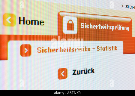 Screenshot di esame di sicurezza Foto Stock
