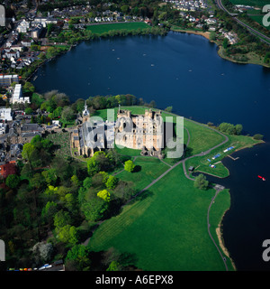 Linlithgow Palace Edimburgo Scozia vista aerea Foto Stock