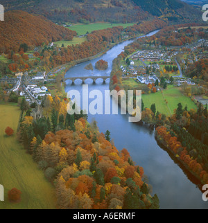 Fiume Tay Dunkeld Scozia vista aerea Foto Stock