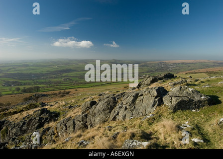 Preso da Cox Tor su Dartmoor e si affaccia a ovest di Devon, Regno Unito Foto Stock