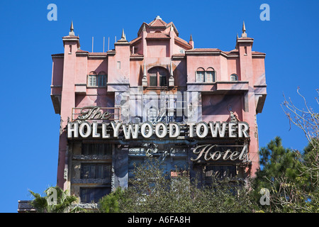 Hollywood Tower Hotel Sunset Boulevard, Disney MGM Studios Disney World, a Orlando, Florida, Stati Uniti d'America Foto Stock