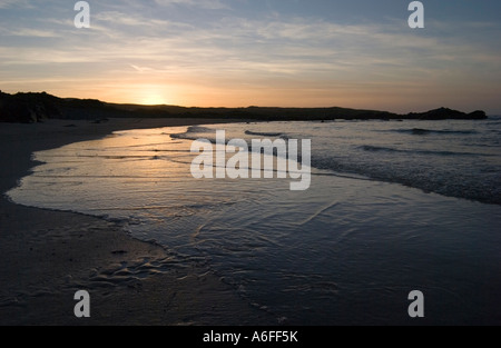 Punto Loughros Ardara County Donegal Irlanda la spiaggia al tramonto Foto Stock