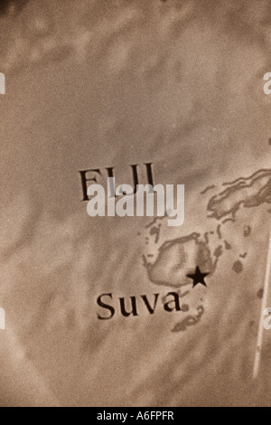 Mappa di Fiji Foto Stock