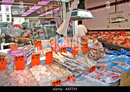 Mercato del Pesce sul Canal Street Chinatown di New York City Foto Stock