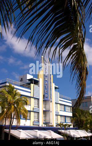 MIAMI BEACH FLORIDA USA Breakwater Hotel 1933 sulla Ocean Drive di South Beach Foto Stock