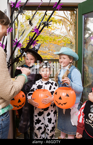 Trick or treaters Foto Stock