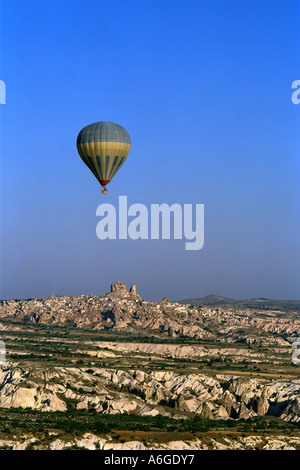 La Turchia Cappadoce Uçhisar di Göreme e Regione Ortahisar vista aerea Foto Stock