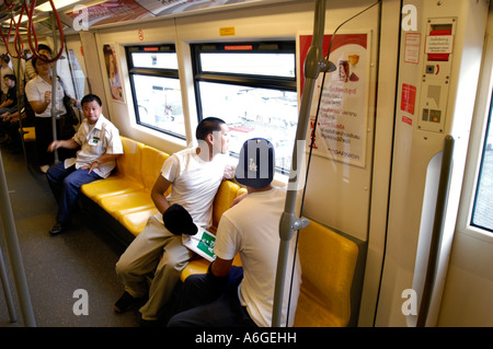 Thailandia, Bangkok In skytrain, una rampa di massa basato su sistema di transito. Foto Stock