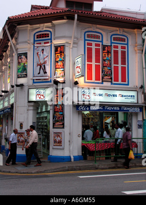 La musica indiana e movie store Serangoon Road Singapore Foto Stock