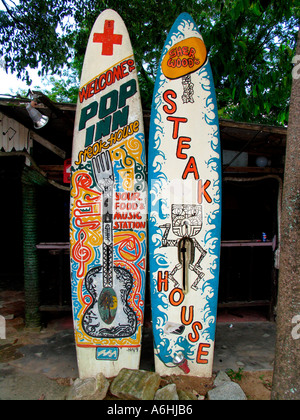 Tavola da surf steakhouse restaurant segni Cherating Malaysia Foto Stock