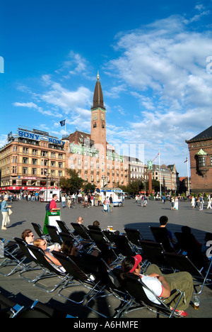 Radhuspladsen.Piazza del Municipio.Copenhagen.Danimarca Foto Stock