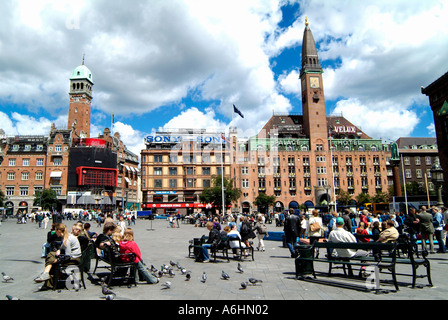 Radhuspladsen.Piazza del Municipio.Copenhagen.Danimarca Foto Stock