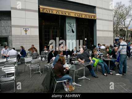 Cafe Zurich Plaça de Catalunya Barcellona Spagna Europa Foto Stock