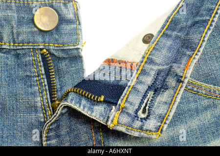 Jeans Denim zipper Foto Stock