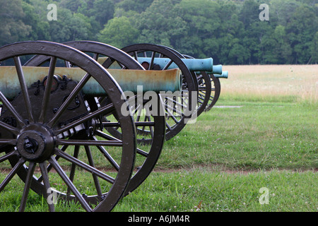La linea di guerra civile cannoni a Chickamauga e Chattanooga National Military Park Georgia USA Foto Stock