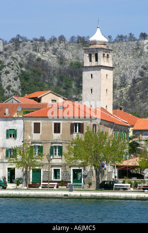 Città di Skradin Skradin waterfront Croazia Foto Stock