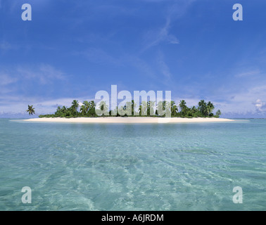 Isola tropicale, atollo di Aitutaki, Isole Cook Foto Stock