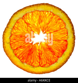 Singola fetta di arancia (close-up) Foto Stock