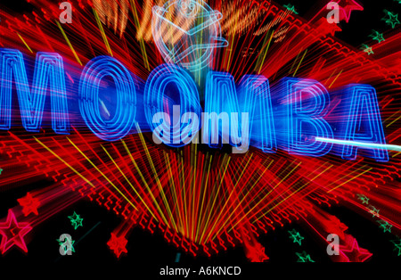 Segno al neon zoom Foto Stock