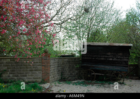 Gypsy Caravan in Oxfordshire campagna Inghilterra Foto Stock