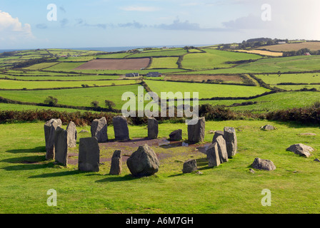 Drombeg Stone Circle nella contea di Cork in Irlanda Foto Stock