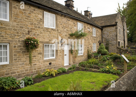 La peste cottages in Eyam, Derbyshire, Inghilterra Foto Stock