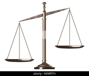 Polarizzato vuoto golden scale di giustizia Foto Stock