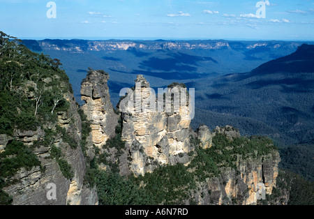 La formazione rocciosa Tre Sorelle a Echo Point nelle Blue Mountains NSW Australia Foto Stock