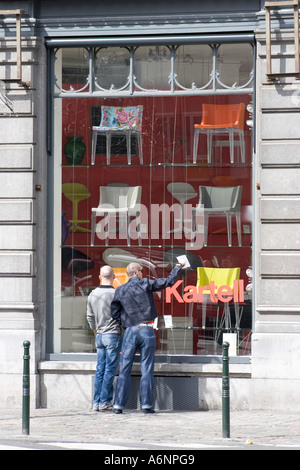 Shopfront vicino a Rue Dansaert Bruxelles Belgio Foto Stock