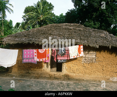 Locali capanna Africana a Zanzibar Africa orientale Foto Stock