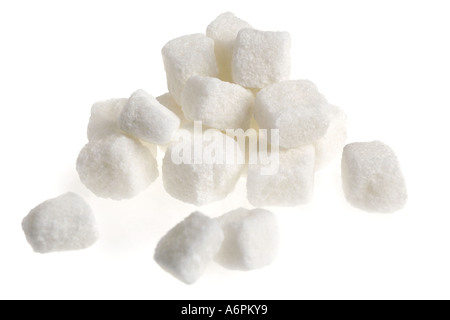 Tagliare ruvido bianco cubetti di zucchero Foto Stock