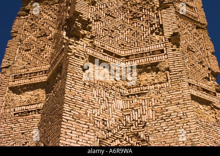 AFGHANISTAN Ghazni dettaglio di uno dei due primi anni del XII secolo i minareti costruito dal Sultano Mas ud 111 e Bahram Shah Foto Stock