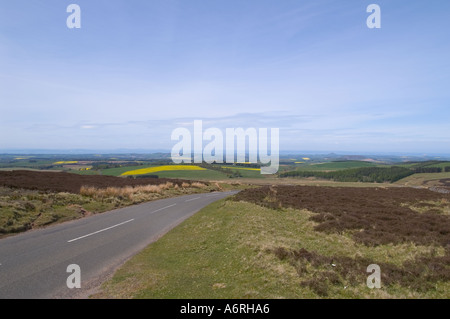 Panorama di East Lothian e Firth of Forth da Lammermuir hills attraverso Hillfoots Foto Stock