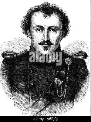 Motte Fouquet, Friedrich de la, 12.2.1777 - 23.1.1843, autore tedesco/scrittore, ritratto, in uniforme della volontaria Jaegers, 1813 Foto Stock