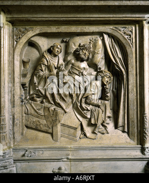 "Il Henry II "santo", 6.5.973 - 13.7.1024, Imperatore del Sacro Romano Impero, 14.2.1014 - 13.7.1024, scena, 'Stone guarigione", scultura da Foto Stock