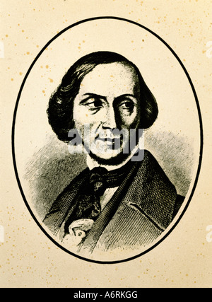 Andersen, Hans Christian, 2.4.1805 - 4.8.1875, autore danese / scrittore, ritratto, incisione, nel 1860 circa, fiabe, Foto Stock