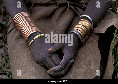 Africa, Etiopia, Murle Regione, tribù Surma Foto Stock