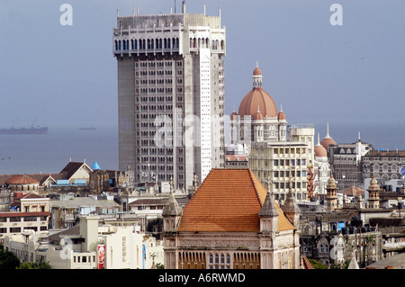 ASB77291 Taj Mahal hotel duomo vecchio superiore e alto edificio nuovo , Bombay , Mumbai , India Asia Foto Stock