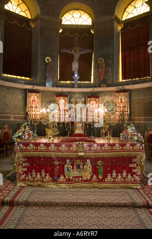 Tabella santo altare interno, Chiesa Cristiana, Grecia Foto Stock
