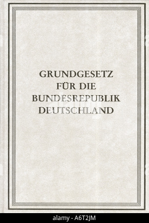 Giustizia, diritto/leggi, costituzione/costituzioni, «Grundgesetz für die Bundesrepublik Deutschland», (Legge fondamentale per la Repubblica federale di Germania), (GG), copertina, facsimile, 23.5.1949, Foto Stock