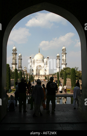 Il Bibi-Ka-Moschea Maqbara a Aurangabad nello Stato di Maharashtra, India. Foto Stock