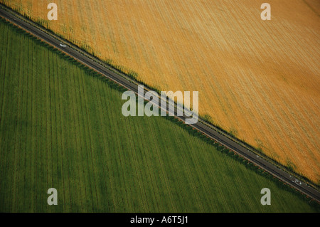 Vista aerea di campi di irrigazione Smeraldo Queensland centrale Australia Foto Stock