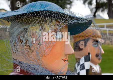 Bollard per artista Jan Mitchell a Geelong waterfront Foto Stock