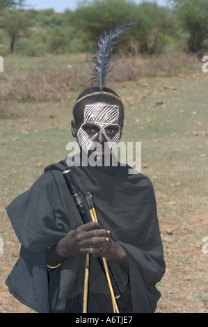 Ragazzo Maasai, Africa Orientale, Tanzania Ngorongoro Conservation Area Foto Stock