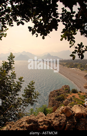Spiaggia di Konyaalti (Konyaalti Plaji) Turchia Antalya Foto Stock