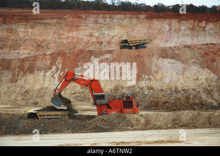 Cancellazione escavatore sovraccaricare il Queensland centrale taglio aperto miniera di carbone Foto Stock