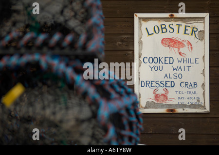 Lobster cantre e vecchio stile take away segno Crail Scozia Scotland Foto Stock