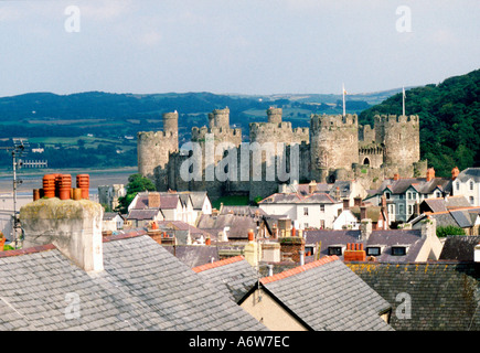 Conwy Castle North Wales Denbighshire Gwynedd Foto Stock