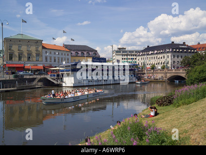 Canal gita in barca a Göteborg in Svezia Foto Stock