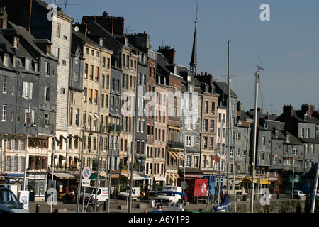 Saint Catherine's Quay a Vieux Bassin Honfleur Normandia Francia Foto Stock